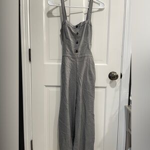 Abercrombie & Fitch Houndstooth Front Tie Sleeveless Jumpsuit